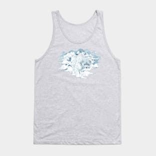 clouded snow leopard illustration Tank Top